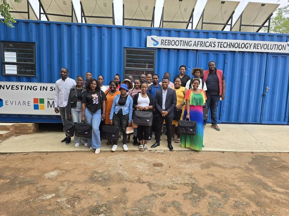 Learners with their laptops at a solar-powered Deviare lab, November 2024